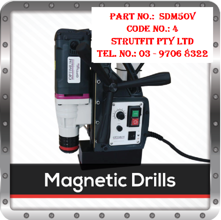 MAGNETIC DRILL PRESS OPTIMUM Premium 35-50mm V/Speed Tapping Power Feed Part No.: SDM50V Code No. 4