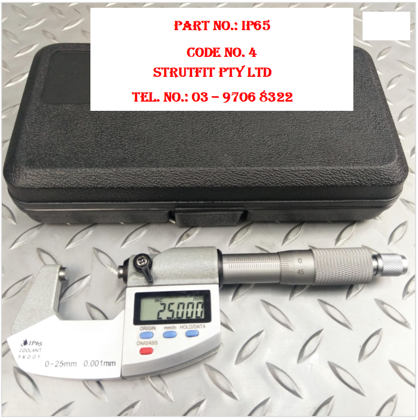 DIGITAL OUTSIDE MICROMETER IP65 Coolant Proof Part No.: IP65 Code 4