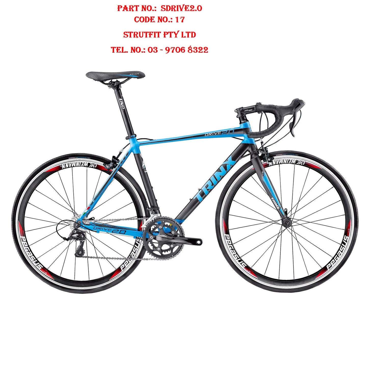 RACING BICYCLE - TRINIX Drive 2.0 ROAD BIKE  Part No.:  SDRIVE2.0 Code 17