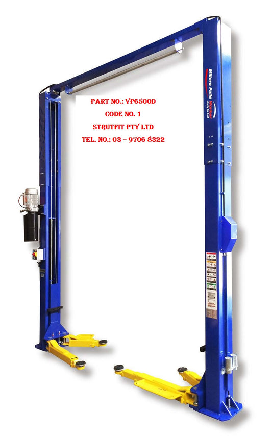 4000kg 2 Post CAR HOIST CLEAR FLOOR TYPE Part No.: VP6500D Code No. 1