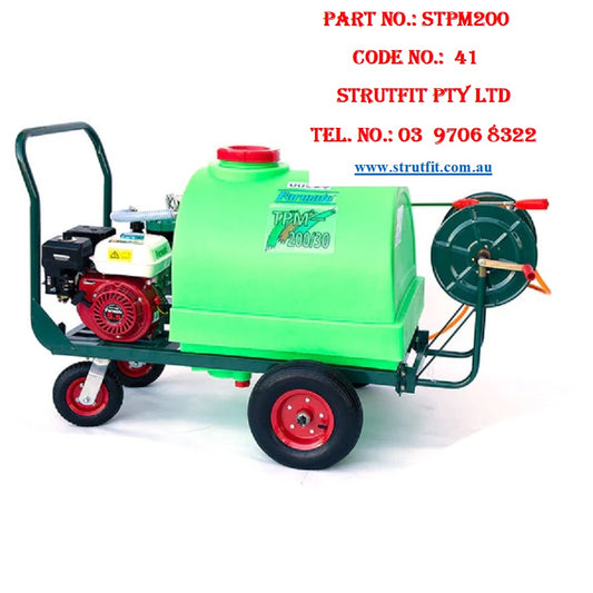 PUMP SPRAYER – 5.5hp Diaphragm with 200 litre tank on trailer Part No.: STPM200 Code No. 41