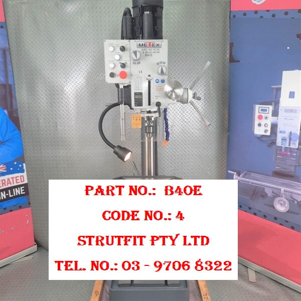 MILLING MACHINE Geared Pedestal Drill Press w Coolant Tapping Part No.: B40E Code 4