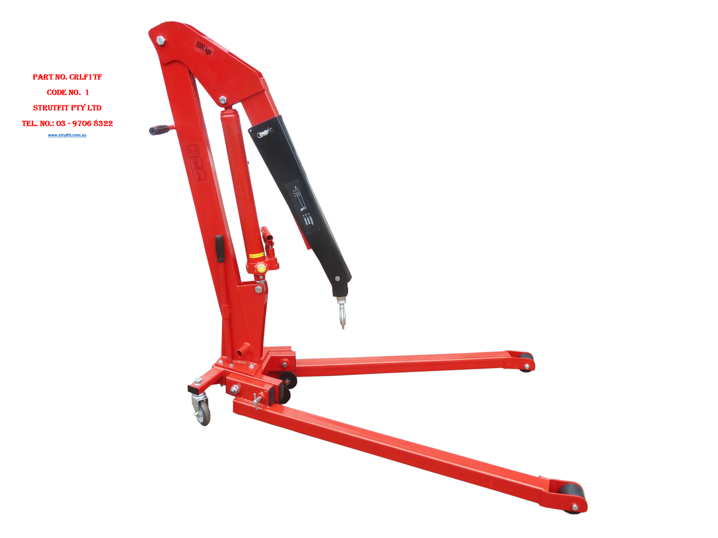 1 ton LOW PROFILE FOLDING CRANE Part No. CRLF1TF Code 1