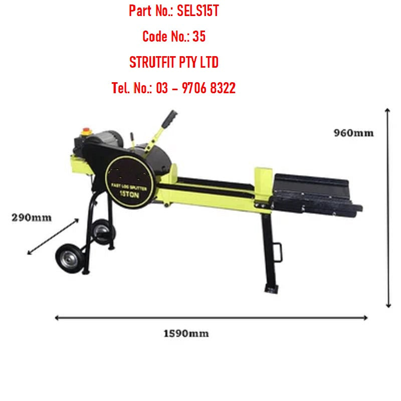 15 ton Kinetic LOG SPLITTER 2200W Electric Part No.: SELS15T Code No.: 35