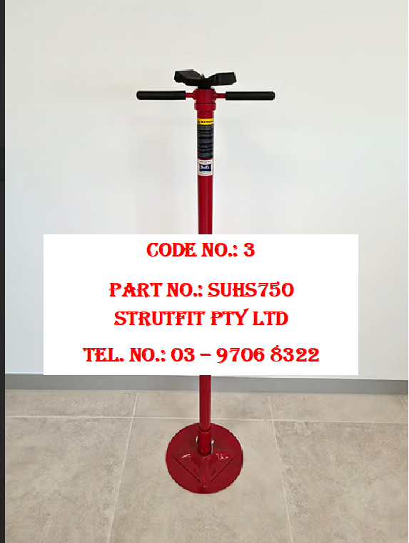 UNDER HOIST STAND  750 kgs Part No.: SUHS750 Code No. 3