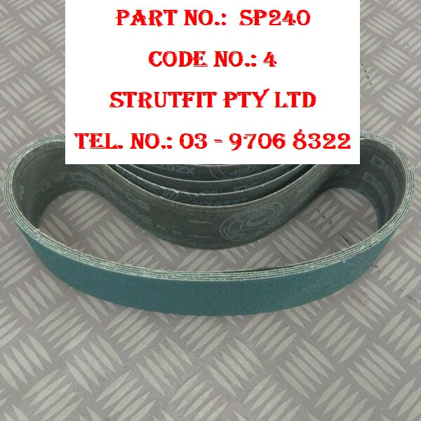 SANDING BELTS 75mm x 762mm 240 Grit Linisher Grinder Part No.: SP240 Code No. 4