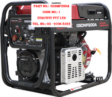 Load image into Gallery viewer, WELDER – GENERATOR – Multi Function Diesel 2 in 1 Part No.: GSDMF200A Code No. 1
