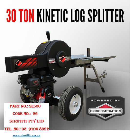 30 Ton Kinetic Log Splitter Flywheel Wood Cutter Briggs & Stratton Petrol Engine  Part No.: SLS30 Code 26