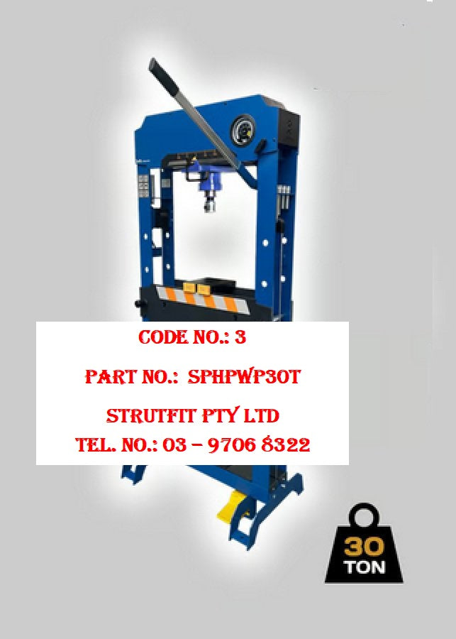 30 ton Professional Hydraulic Pneumatic Work Press Part No.: SPHPWP30T Code 3 due sept