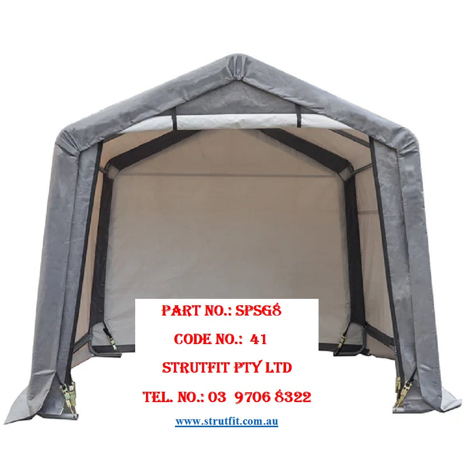 Portable STORAGE GARAGE SHELTER Size 8 x 8ft Part No. SPSG8 Code 41