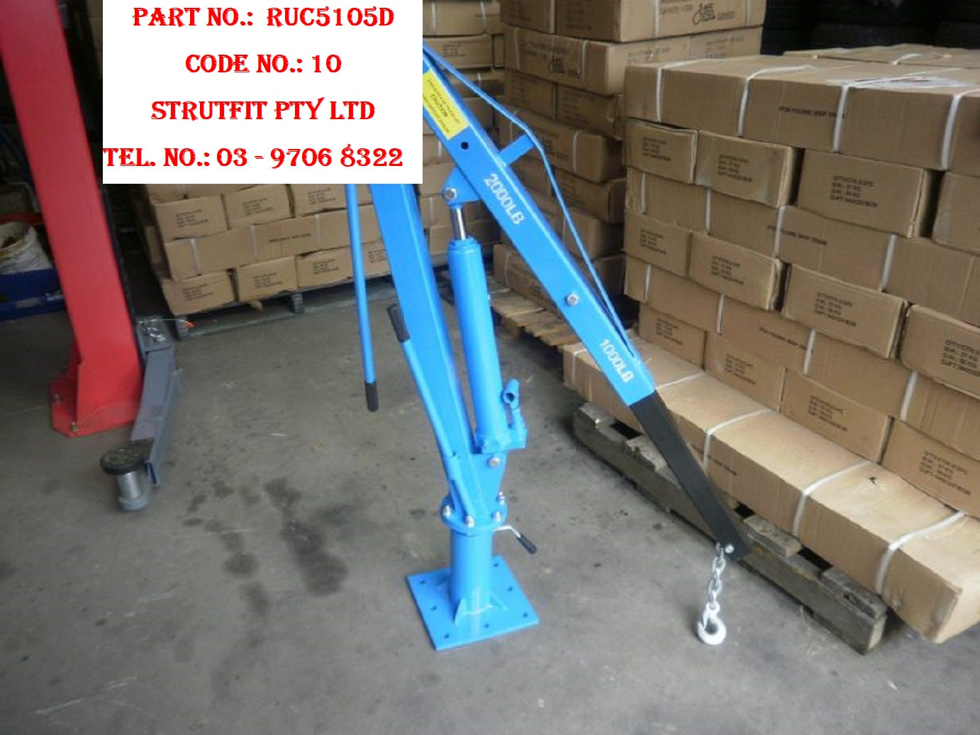 CRANE - Swivel Base 900 kg truck, ute, pickup Part No.: RUC5105D Code No. 10