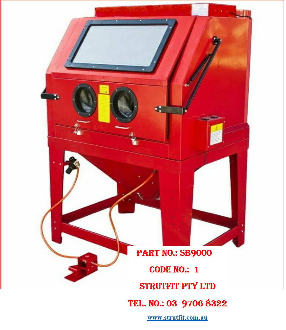 SANDBLASTER CABINET- 990 L. Lift front comes with vacuum system Part No.: SB9000