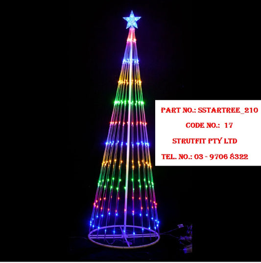 Circling LED Light Christmas Tree with Star (Height 210 cm) Part No.: SSTARTREE_210 Code 17