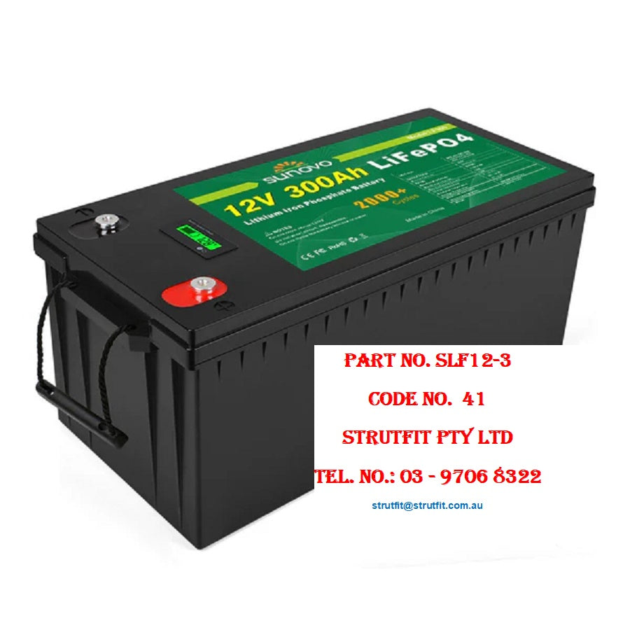 12V 300AH Deep Cycle LIFEPO4 BATTERY RECHARGE LITHUM Part No. SLF12-3 Code 41