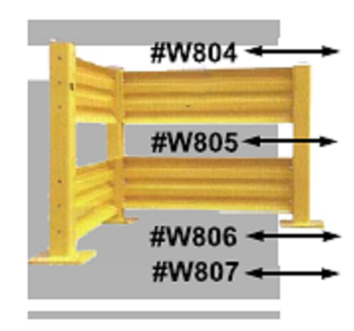 SAFETY RAIL Yellow length 1118 mm Part No.: W804 Code 1