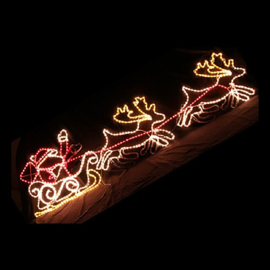 LED Santa on Sleigh Reindeer Rope Light Part No.: S28004 Code No.: 17