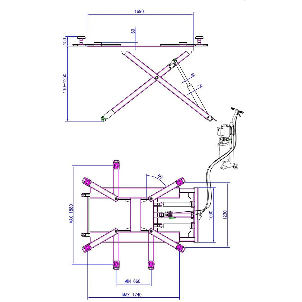 HOIST CAR PORTABLE MID-RISE LIFT Part No SSS130 Code No. 13