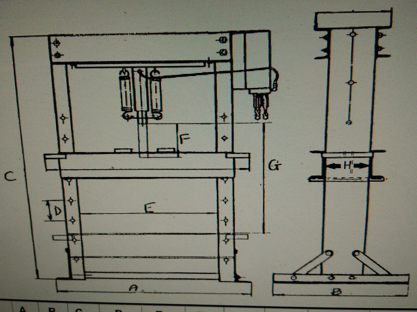 PRESS – Shop press 6,000 kg H Frame Part No.: PRESS6T Code No. 1