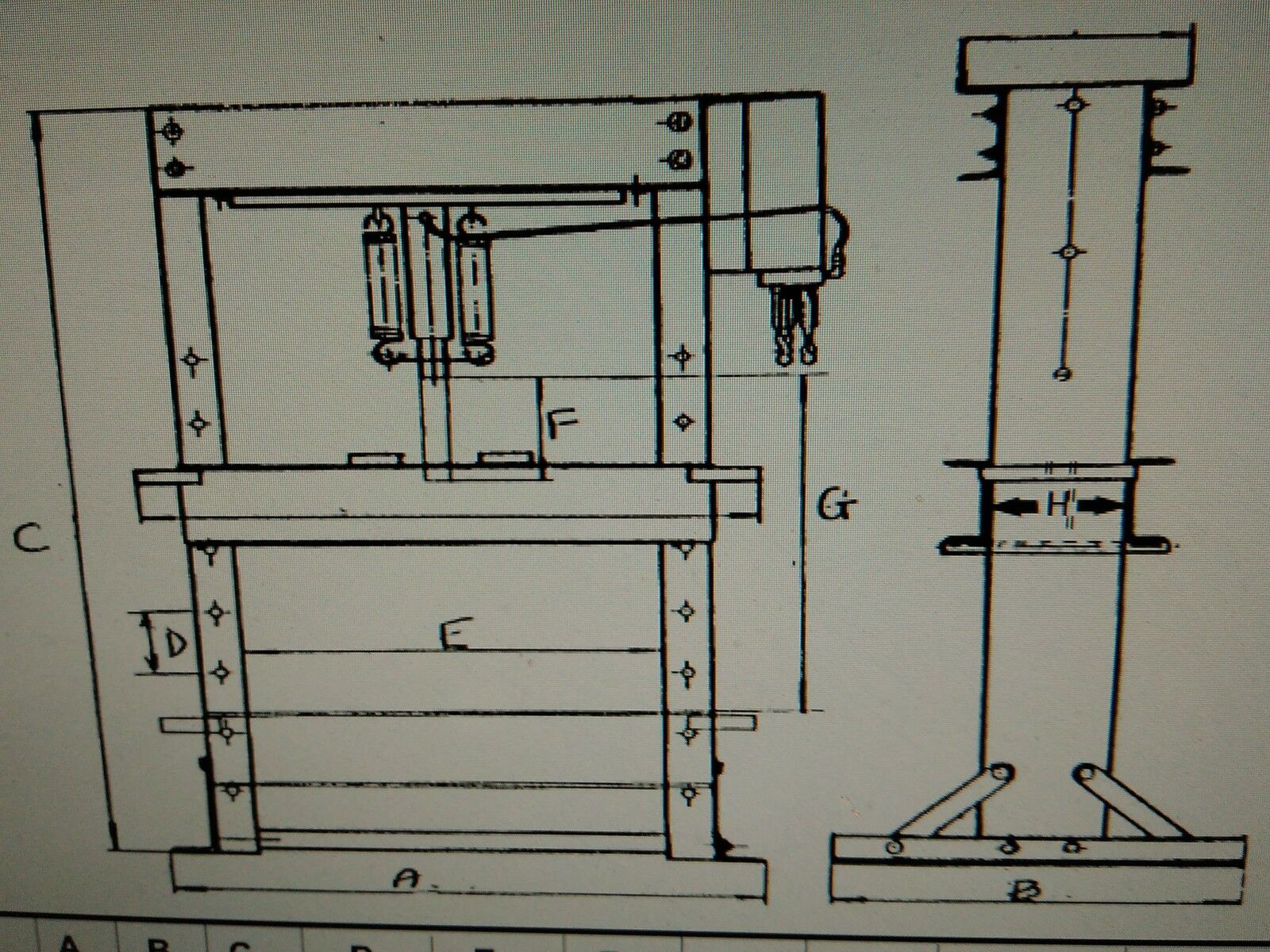 SCA Shop Press H Frame 6000kg