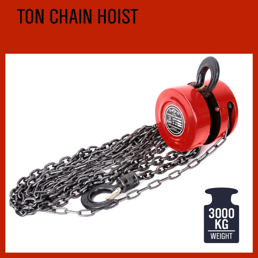 BLOCK & TACKLE CHAIN BLOCK Hoist 3 ton chain lift pulley tool Part No.: SBTCB3 Code No.: 19