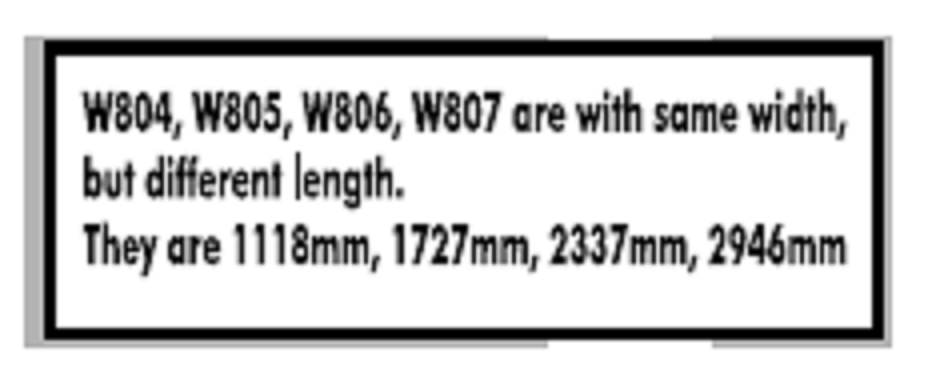 SAFETY RAIL Yellow length 1118 mm Part No.: W804 Code 1