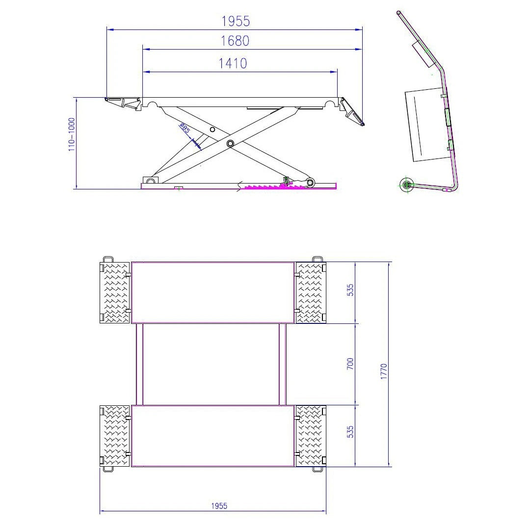 CAR HOIST LIFT PORTABLE MID-RISE SCISSOR Part No: SS330 Code No. 13