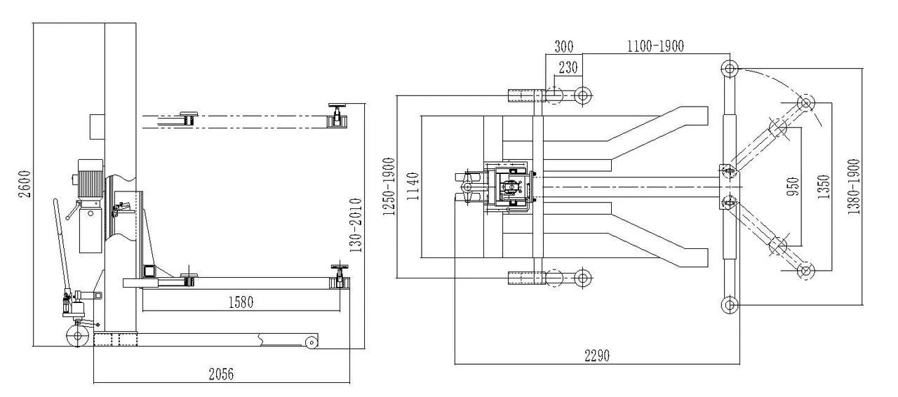 CAR HOIST SINGLE POST Part No: SAAE-SP130 Code No. 13