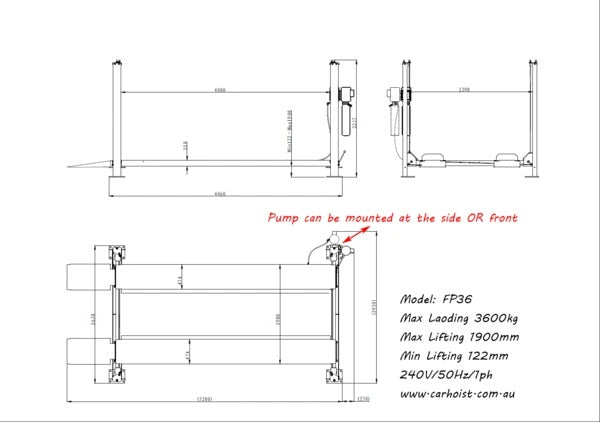 HOIST – 4 post car parking hoist lift Part No.: SFP36 Code No. 13