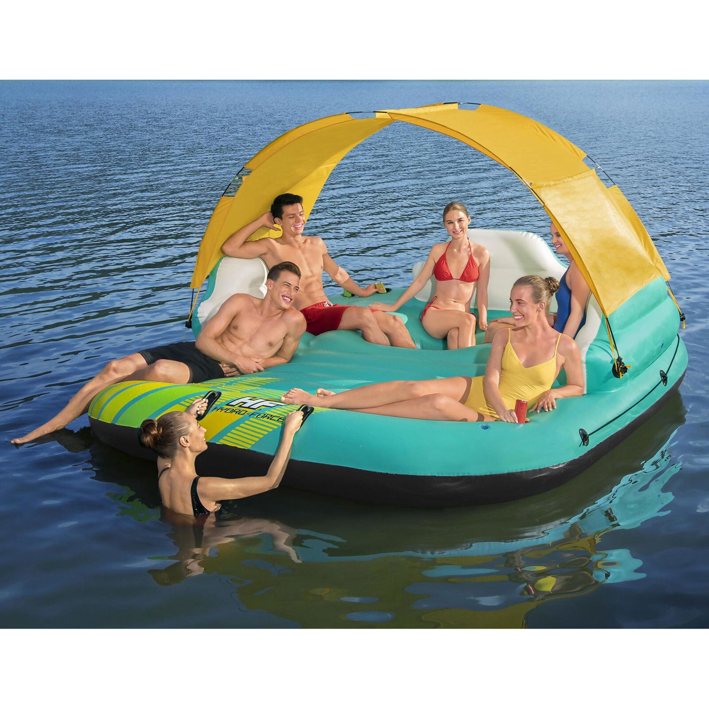 INFLATABLE POOL BEACH LAKE FLOAT Floating island with sunshade Part No.: S43407 Code No.: 17