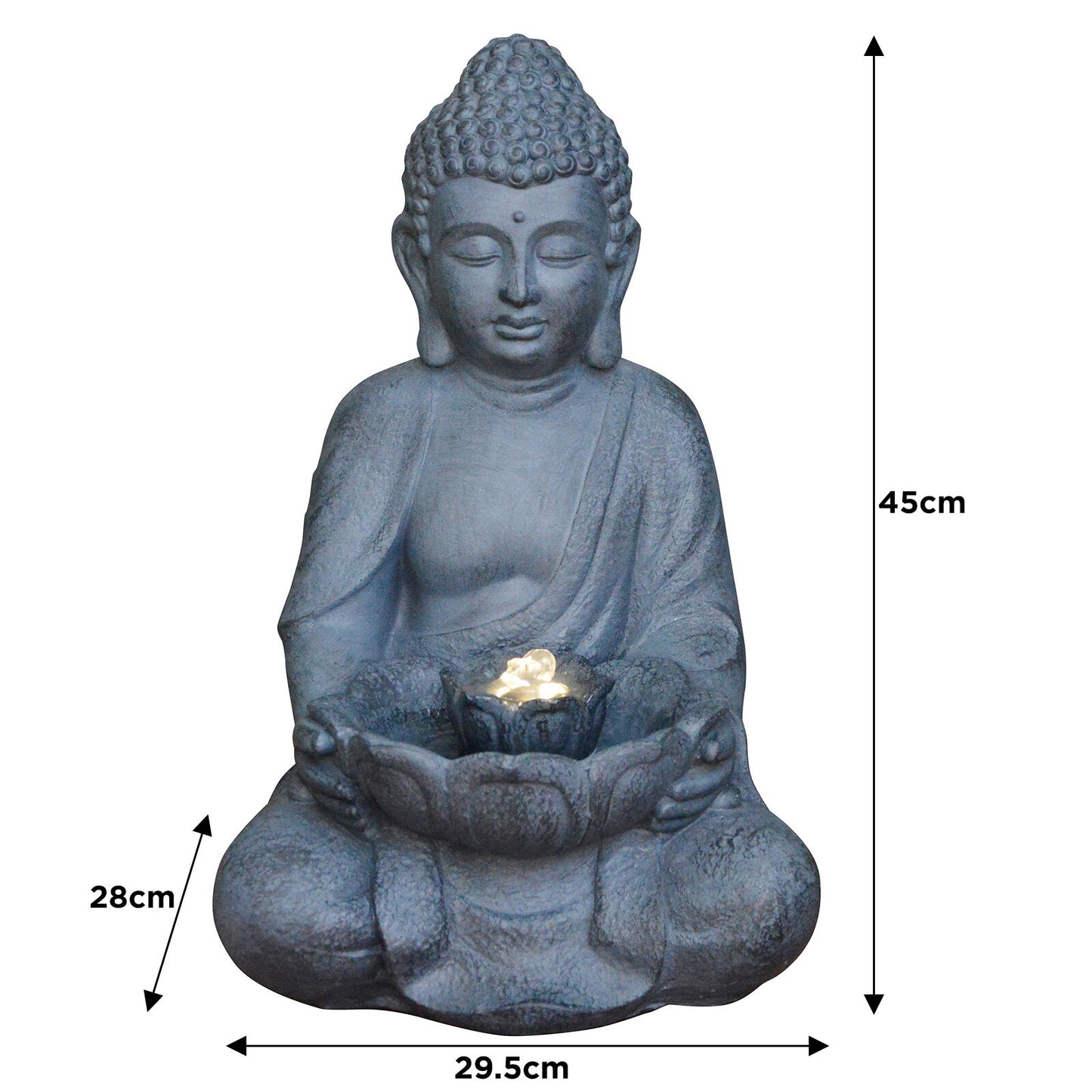 45cm Blossoming Buddha Water Feature Fountain with Light Part no: SBF45 Code:17