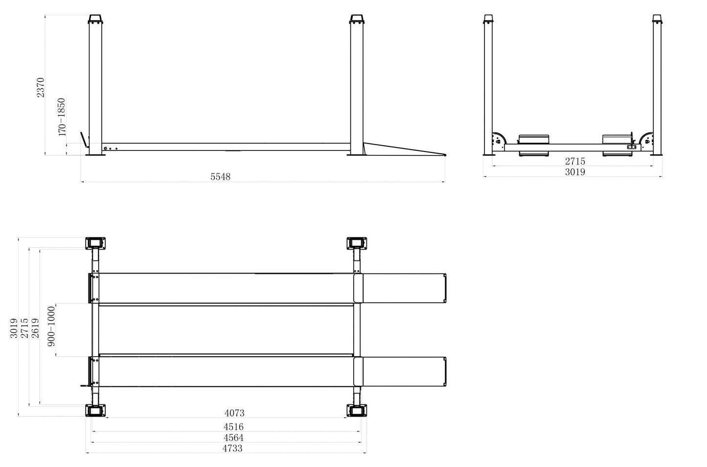 HOIST – 4 Post Hoist 4000 kgs Part No.: RCH4P Code No, 10