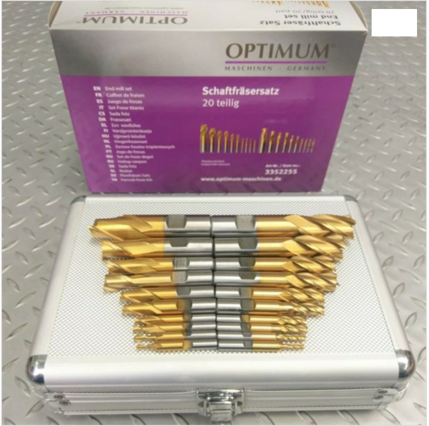 MILLING CUTTERS End Mill Slot Drill Set OPTIMUM 20pc Metric Part No.: CSMET20 Code 4