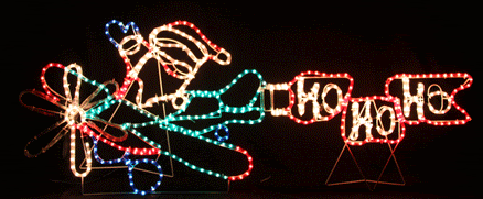 LED Animated Santa on Jet Plane Rope Light Christmas Light Part No.: SJETSANTA Code No.: 17