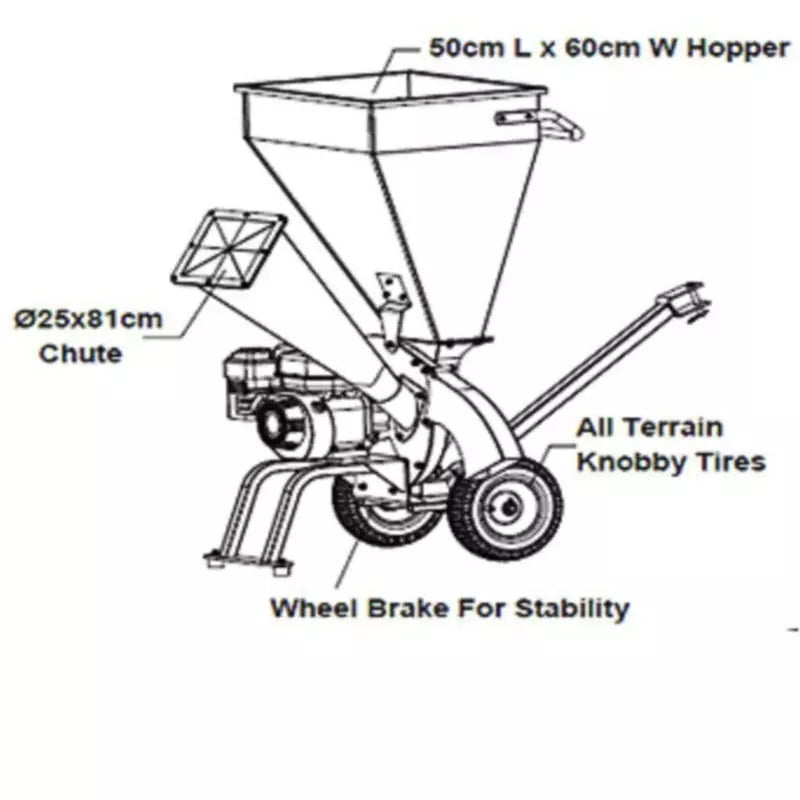 SHREDDER CHIPPER 6.5hp Manual start engine Part No.: FI75SC Code 1